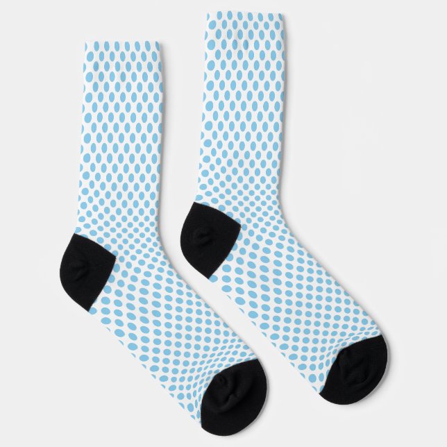 Baby Blue on White Medium Size Polka Dots Socks (Right)