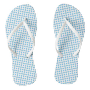 Baby blue on White Small Horizontal Polka Dots Thongs