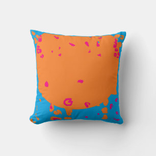 Baby blue pale orange hint of pink design cushion
