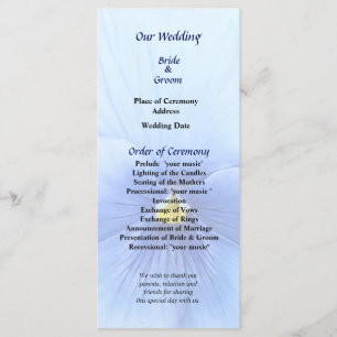 Baby Blue Pansy Wedding Program
