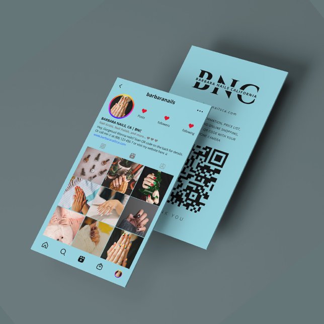 Baby Blue Pastel Manicurist Nail Tech IG  Business Card (Baby Blue Pastel Manicurist Nail Tech IG Business Card
)