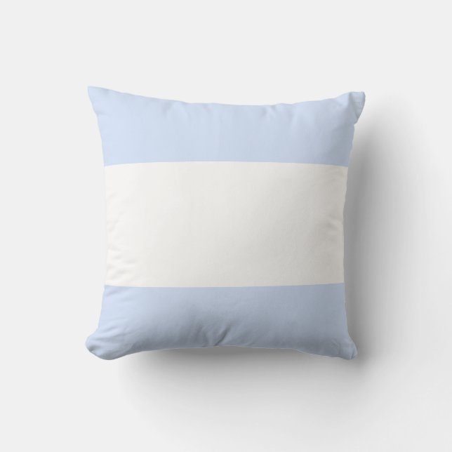 Baby Blue Pastel & White Bar Design Cushion (Front)