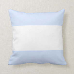 Baby Blue Pastel & White Bar Design Cushion