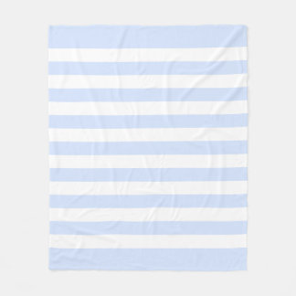 Baby Blue Pastel & White Lines Pattern Fleece Blanket
