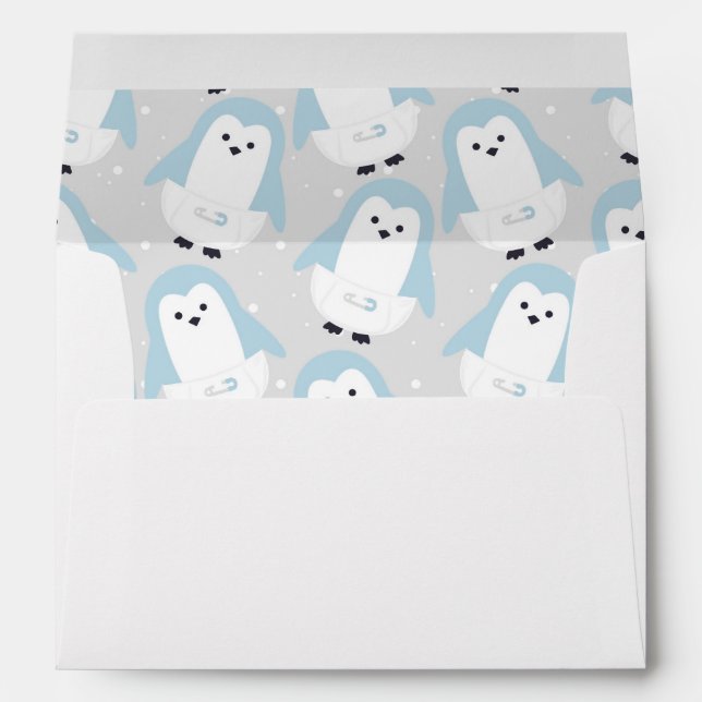 Baby Blue Penguin Envelope (Back (Bottom))