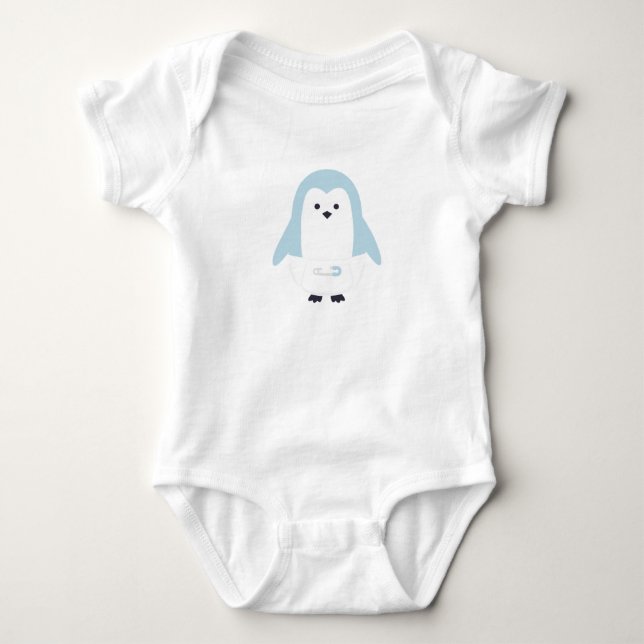 Baby Blue Penguin Infant Creeper (Front)