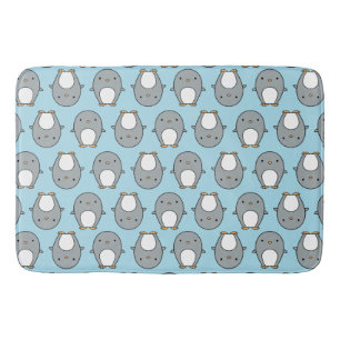 Baby Blue Penguin Pattern Bath Mat