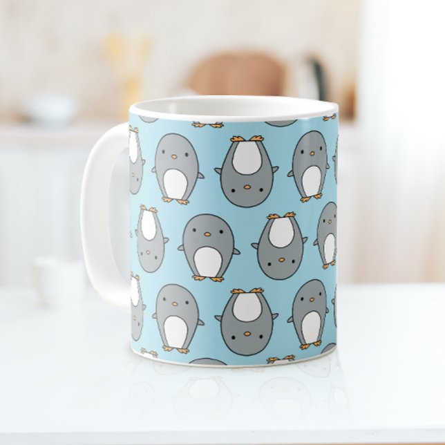 Baby Blue Penguin Pattern Coffee Mug (Creator Uploaded)
