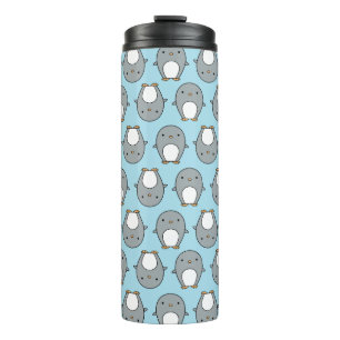 Baby Blue Penguin Pattern Thermal Tumbler