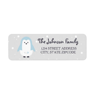 Baby Blue Penguin Return Address Label