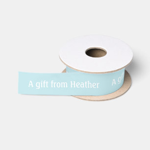 Baby Blue Personalised Gift Favour Name Satin Ribbon