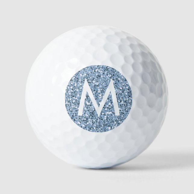 Baby Blue Personalised Modern Initial Golf Balls (Front)