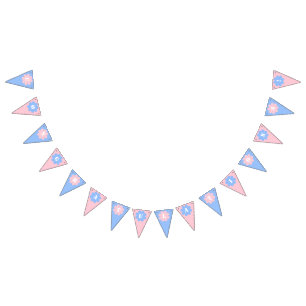Baby Blue & Pink Flower Power Bunting