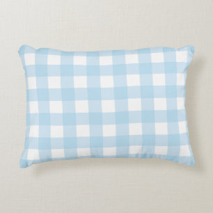 Baby Blue Plaid Decorative Cushion