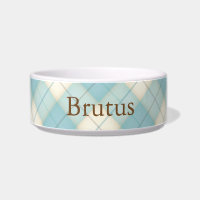 Baby Blue Plaid Tartan Personalised Cat or Dog