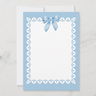 Baby Blue Polka Dot Bow & Classic and Charming Thank You Card