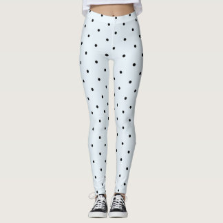 Baby Blue Polka Dot Pattern Leggings