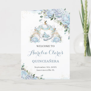 Baby Blue Princess Quinceañera Order of Event Program