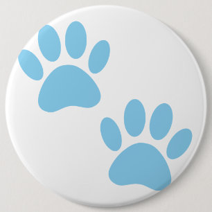 Baby Blue Puppy Paw Prints 6 Cm Round Badge