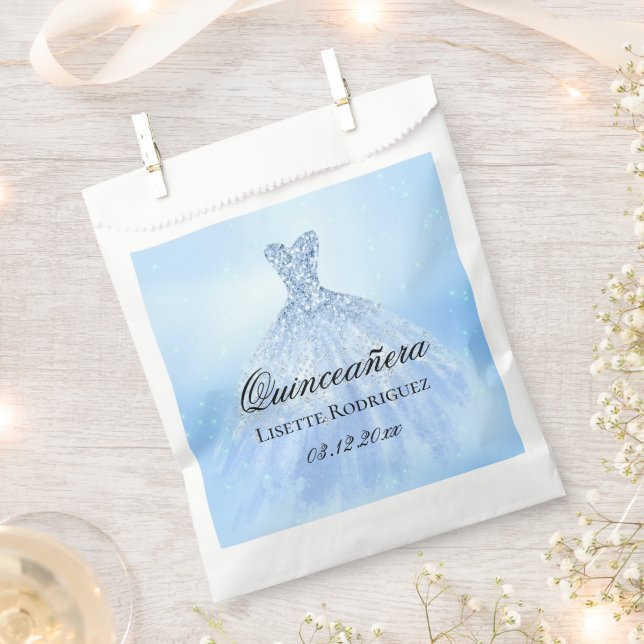 Baby Blue Quinceanera Favour Bag (Clipped)