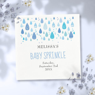 Baby Blue Raindrops Baby Boy Sprinkle Shower Napkin
