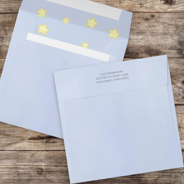 Baby Blue Return Address Cute Custom Envelope (Creator Uploaded)