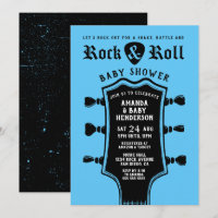 Baby Blue Rock and Roll Guitar Baby Shower