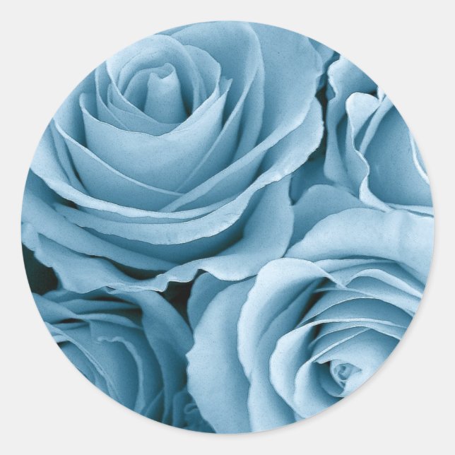 BABY BLUE Roses - Wedding Envelope Seal (Front)