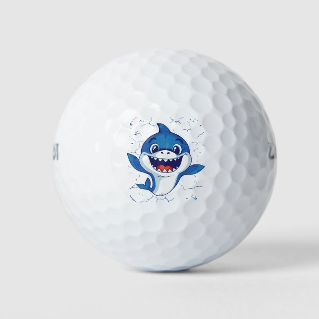Baby Blue Shark Golf Balls (Front)