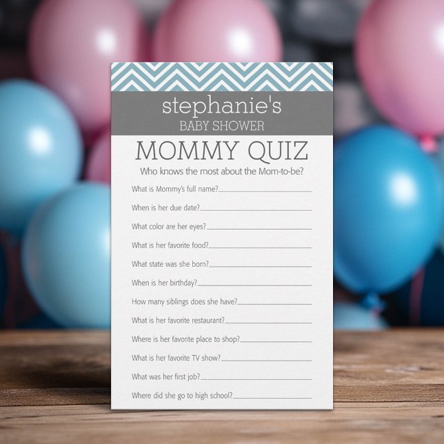 Baby Blue Shower Game - Who Knows Mummy Best Quiz (Custom Baby Shower Games)