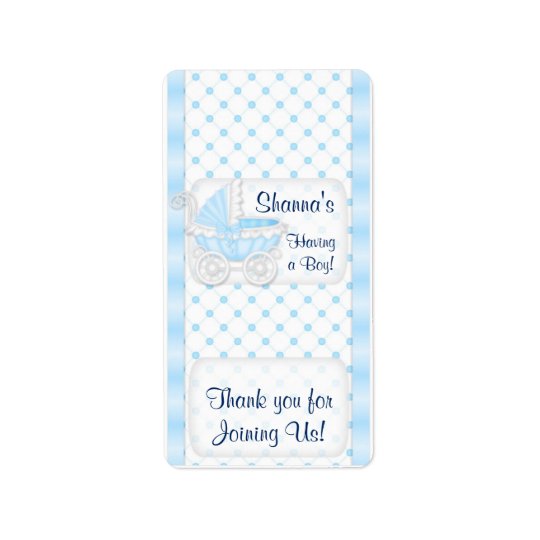Baby Blue Shower Hersheys Miniature Candy bar wrap Address Label