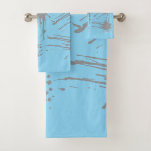 Baby Blue Silver Classic Bath Towel Set