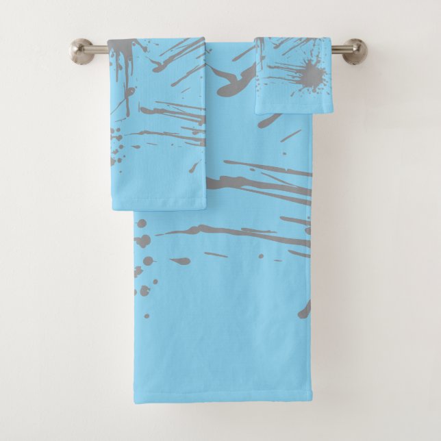Baby Blue  Silver Classic   Bath Towel Set (Insitu)