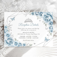 Baby Blue Silver Floral Quinceanera  Details
