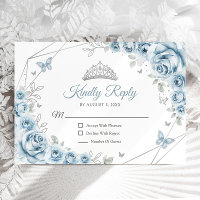 Baby Blue Silver Floral Quinceanera Reply