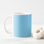 Baby Blue Sky Solid Colour Coffee Mug<br><div class="desc">Classic Cup Mug coffee tea beverage drinking container printed with Baby Blue Sky Solid Colour graphic art design illustration and select products collection by TheFabricSeal print on demand shop at Zazzle.com #ZazzleMade https://www.zazzle.com/store/thefabricseal TheFabricSeal©️Original. Baby blue is a lighter blue hue tone plus a bit of white. It's actually a gradient....</div>