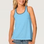 Baby Blue Sky Solid Colour Singlet<br><div class="desc">Tank Top Racerback Women’s Shirt all over print style and casual fun fashion statement accessory printed with Baby Blue Sky Solid Colour graphic art design illustration and select products collection by TheFabricSeal print on demand shop at Zazzle.com #ZazzleMade https://www.zazzle.com/store/thefabricseal TheFabricSeal©️Original. Baby blue is a lighter blue hue tone plus a...</div>