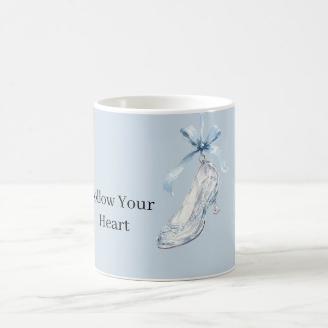 Baby Blue Slipper High Heel Bow Coffee Mug (Center)