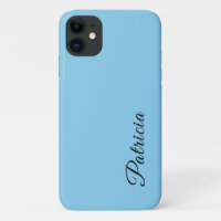 Baby Blue Solid Colour Minimalist Elegant Name