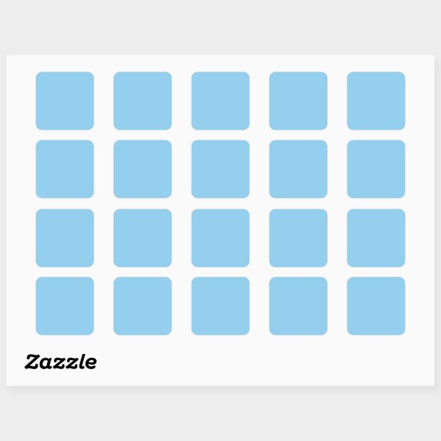 Baby blue  (solid colour) square sticker (Sheet)
