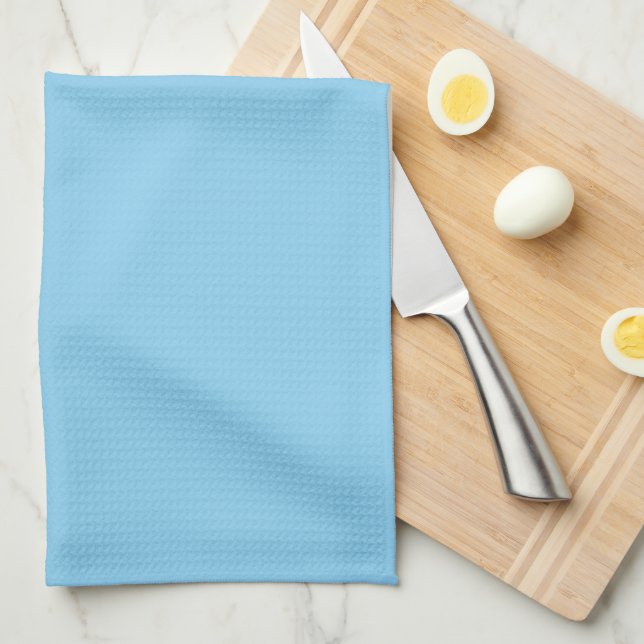 Baby Blue Solid Colour Tea Towel (Quarter Fold)