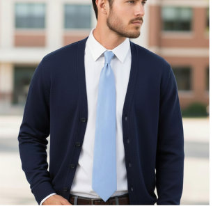 baby blue solid colour tie