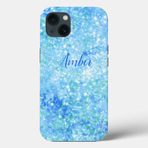 Baby Blue Sparkle Glitter Elegant iPhone 13 Case