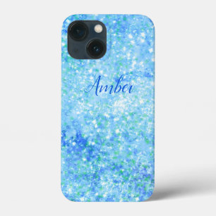 Baby Blue Sparkle Glitter Elegant iPhone 13 Mini Case