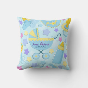 Baby Blue Stars and Carriage Keepsake Pillow