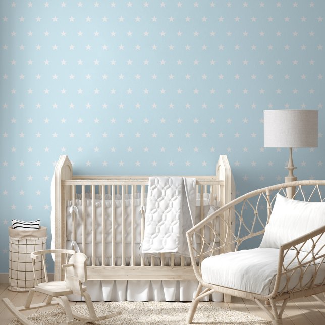 Baby Blue Stars Kids Room Nursery Home Wall Decor (Baby Blue Stars Kids Room Nursery Home Wall Decor Wallpaper)