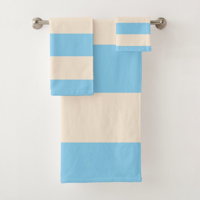 Baby Blue Stripes Bath Towel Set (Insitu)