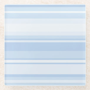Baby blue stripes glass coaster