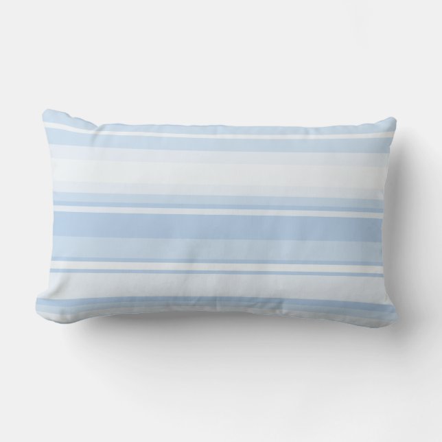 Baby blue stripes lumbar cushion (Front)