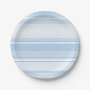 Baby blue stripes paper plate